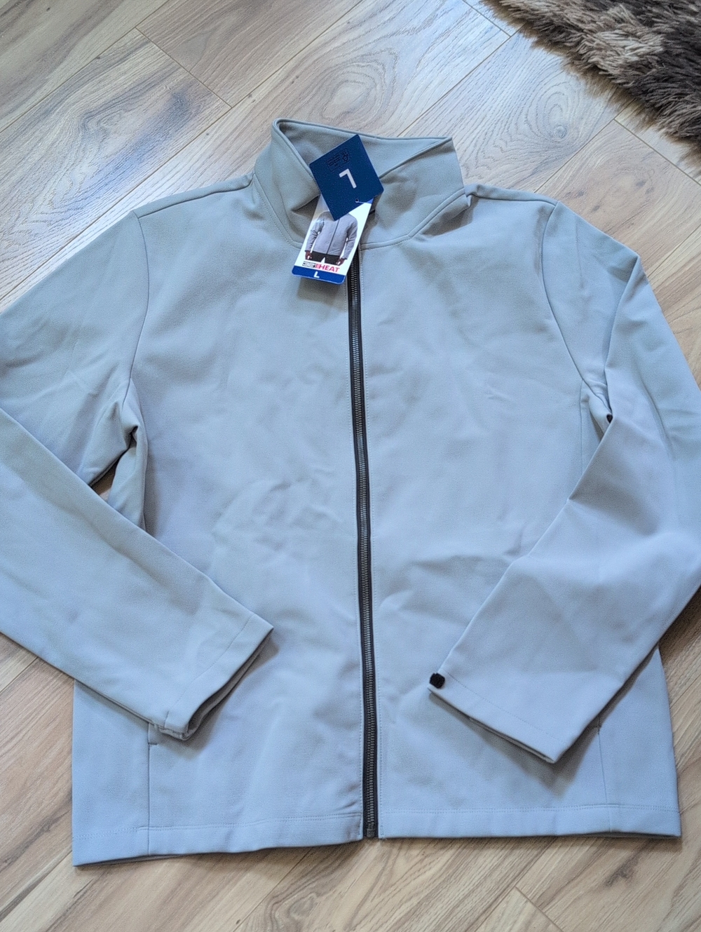 32 Degrees Light Gray Full-Zip Shirt Jacket